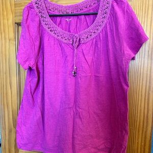 Laura Scott Pink Tie Front Blouse